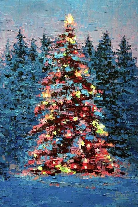 Christmas Artwork, Christmas Card Art, Christmas Tree Painting, Holiday Painting, Winter Painting, Christmas Canvas, Arte Sketchbook, Christmas Drawing, Winter Art