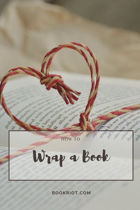 How To Wrap A Book from Book Riot | Wrap A Book DIY | Wrapping Paper Alternatives | Book Gifting Ideas | Literary Gifts DIY | #books #gifting #holiday #gifts Creative Ways To Wrap Books, Fun Ways To Wrap A Book, Creative Ways To Wrap A Book, How To Gift Wrap Books, How To Gift Wrap A Book, Wrapping A Book As A Gift, How To Wrap A Book, Book Gift Wrapping Ideas, Book Wrap Up Template