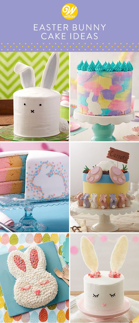 Whether you need a cake for Easter, a baby shower or a first birthday party, this collection has something for every-bunny! From simple bunny face cakes to 3-D cake creations, these bunny cake ideas will have you shouting hip-hop hurray! #wiltoncakes #cakes #easterbunny #easter #eastercake #easterdessert #easterbaking #homemade #baking #cakeideas #cakedecorating #cakeinspiration #caketrends #bunnybutt #pastel #spring #springcakes #springbaking #springdesserts #desserttable #dessertideas Chocolate Bunny Cake, Bunny Cake Ideas, Bunny Cake Pan, Easter Cake Easy, Easter Cake Decorating, Bunny Birthday Cake, Lamb Cake, Easter Sweets, Easter Bunny Cake