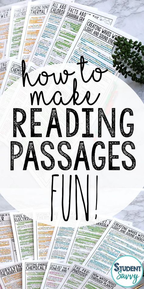 How to Make Reading Passages FUN for Students! Science Of Reading Fifth Grade, Reading Fluency Passages, Fun Reading Activities, Teaching Freebies, Structured Literacy, Middle School Lesson Plans, Fluency Passages, 6th Grade Reading, Science Reading