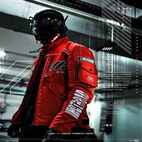 Elevate your style with KRMLN's cyberpunk jackets! From the limited METACRUSH Biker Jacket to the waterproof windproof KRMLN Type jackets, we've got your back. Stay cozy with KREMLIN Tactical Sherpa Jacket. Unisex sizes available. #KRMLN #CyberpunkFashion #BikerJacket #Waterproof #Unisex #LimitedEdition Red Techwear, Techwear Men, Cyberpunk Jacket, Cyberpunk Outfit, Estilo Cyberpunk, Techwear Jacket, Geek Chic Fashion, Tech Wear Fashion, Techwear Fashion