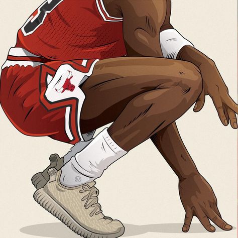 Michael Jordan x Yeezy Illustration Jordan Ideas, Sports Illustrations Art, Michael Jordan Art, Arte Do Hip Hop, Trill Art, Handy Wallpaper, Nba Art, Shoes Illustration, Sport Illustration