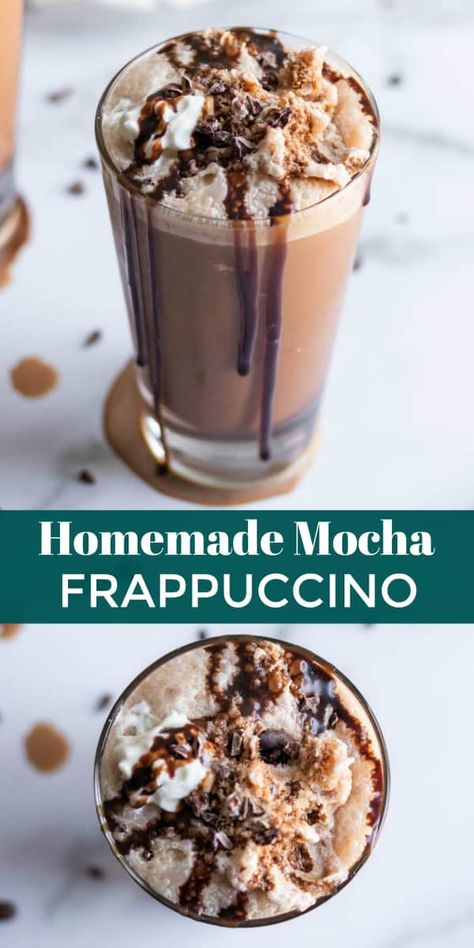 Mocha Frappe Recipe, Homemade Mocha, Homemade Frappuccino, Frappe Recipe, Mocha Frappuccino, Mocha Frappe, Mocha Recipe, Cold Coffee Recipes, Frappuccino Recipe