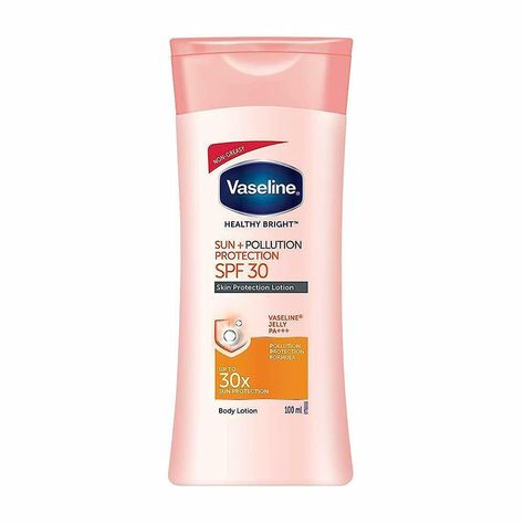 Vaseline Healthy Bright Sun + Pollution Protection Body Lotion SPF 30 100 ml This product data sheet is originally written in English. Description Reduces tan lines in just 7 days 2-in-1 Lotion - With Multivitamin Formula that repairs skin damage and SPF 30 that protects skin from harsh sun rays Provides upto 30X Sun Protection Gives even-toned, glowing skin Fast absorbing and non-sticky lotion best suited for summers Suitable for all skin types Item will be send by ordinary registered airmail service (India Post) which may take 10 to 15 days but we assume maximum 28 business days for deliver it . You will have to sing on delivery at the time of receiving item As per the item weight and country location.      RETURN POLICY In case of any problems after receiving the item. Please contact wi Vaseline Jelly, How To Get Tan, Bright Sun, Body Lotions, Sun Rays, Skin Care Moisturizer, Body Moisturizer, Tan Lines, Natural Glow