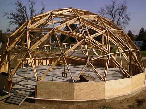 Riser Wall Sheathing Dome Home Kits, Geodesic Dome Plans, Cob House Plans, Geodesic Dome Kit, Geodesic Sphere, Dome Building, Geodesic Dome Homes, Dome Structure, Building A Cabin