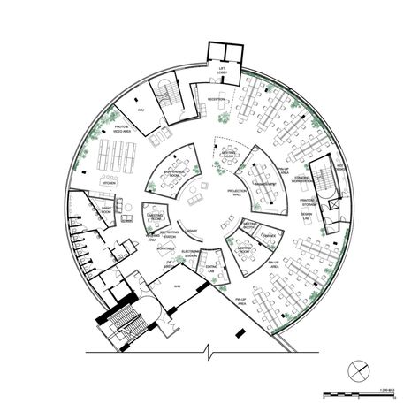 Circular Plan, Open Office Layout, Public Library Design, Library Plan, Agency Office, Office Floor Plan, Creative Shop, Data Visualization Design, Office Plan