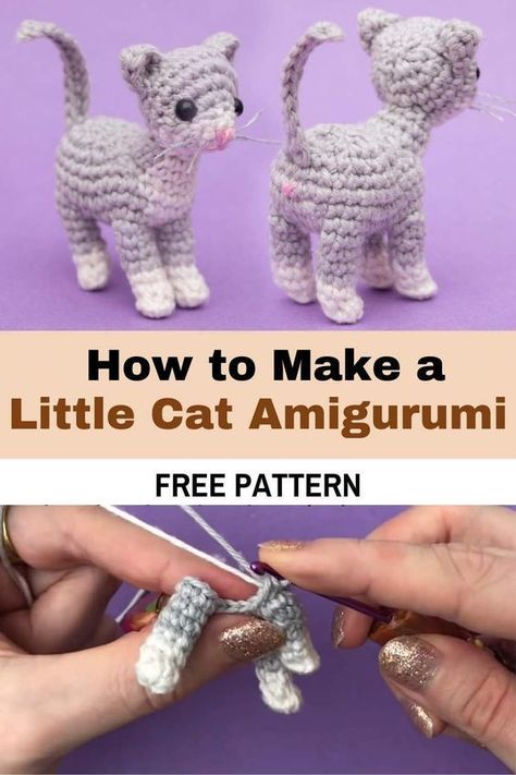 Free Crochet Toy Patterns, Mini Crochet Animals, Crochet Cat Toys, Chat Crochet, Crochet Cat Pattern, Tiny Cats, Flowers Crochet, Cat Amigurumi, Mini Crochet