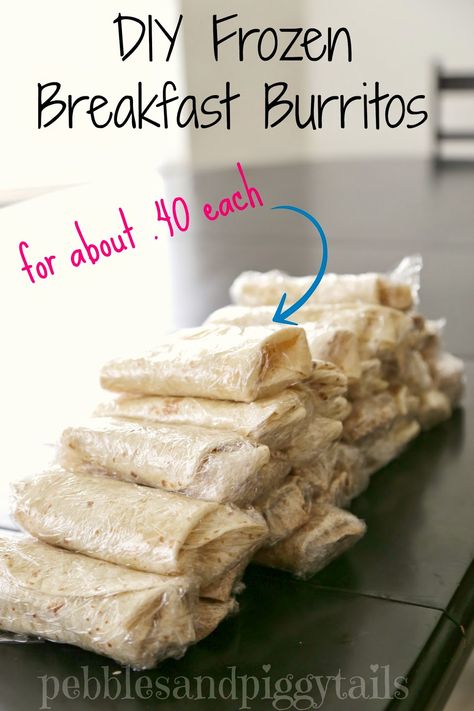 Breakfast burritos Diy Frozen Breakfast, Freeze Breakfast, Easy Burritos, Breakfast Burritos Frozen, Recipes Brunch, Diy Breakfast, Freezable Meals, Make Ahead Freezer Meals, Frozen Breakfast