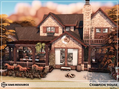 The Sims Recourse, Sims 4 Cottage House, Sims Apartment, Sims4 Builds, Sims4 House, Sims 4 Cottage, The Sims 4 Lots, Sims 4 Kitchen, Sims Inspiration