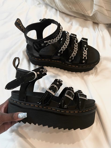 Doc Martin Shoes, Doc Martins Shoes, Edgy Sandals, Edgy Shoes, Chain Sandals, Everyday Sandals, Dr Shoes, Doc Marten, Girly Shoes