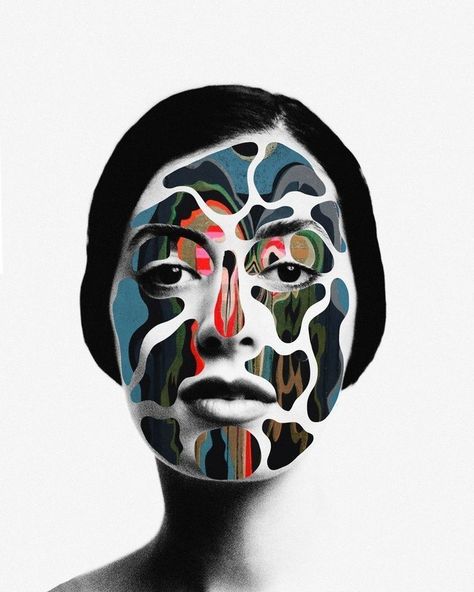 Altered Faces, Matthieu Bourel, Artist Research, Distortion Art, Judy Moody, Contrast Art, Collage Foto, Face Model, Art Assignments