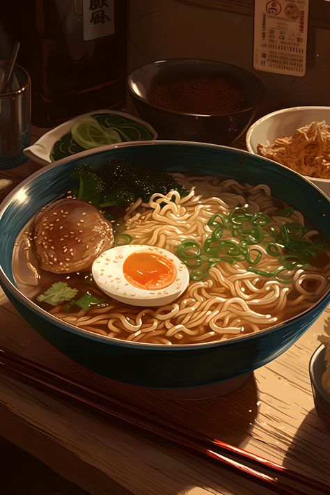 Delicious Tonkotsu Ramen Bowl - Mouth-Watering Japanese Noodle SoupDelicious Tonkotsu Ramen Bowl - Mouth-Watering Japanese Noodle Soup Japanese Food Illustration, 귀여운 음식 그림, Food Artwork, Japanese Noodles, Food Sketch, Food Cartoon, Cute Food Art, Food Painting, Japanese Dishes