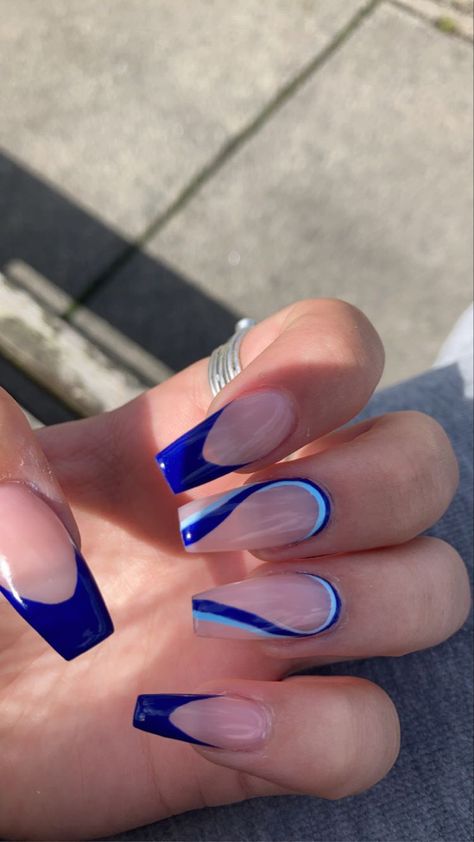 Royal Blue Nails, Wow Nails, Sassy Nails, Blue Acrylic Nails, Simple Gel Nails, Work Nails, Classy Acrylic Nails, Acrylic Nails Coffin Short, Pretty Acrylic Nails