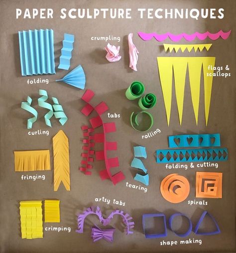 Paper Sculpture Techniques, Maluchy Montessori, Sculpture Lessons, Paper Art Sculpture, Learning At Home, Sculpture Techniques, Sculpture Projects, Math Literacy, Art Curriculum