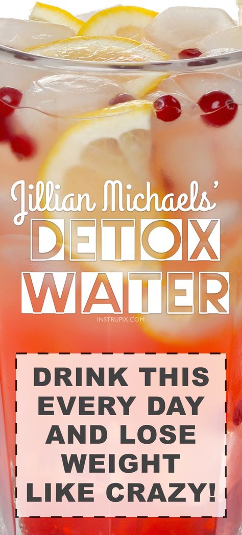 Cleansing Detox Water Recipe To Lose Weight Fast (3 ingredients) Detox Cleanse Water, Detox Water Recipe, Healthy Detox Cleanse, Natural Diuretic, Lemon Diet, Detox Water Recipes, Jillian Michaels, Diet Drinks, Healthy Detox