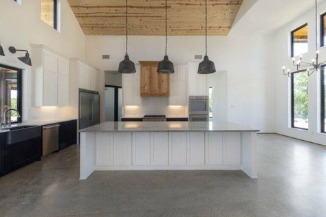 Concrete Barndominium, Residential Polished Concrete Floors, Concrete Floor Kitchen, Concrete Kitchen Floor, Polished Concrete Kitchen, Seal Concrete Floor, Concrete Floors In House, Stain Concrete, Concrete Flooring