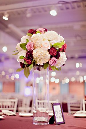 Tall Hydrangea and Rose Reception Centerpiece Hydrangea Bouquet Wedding, Tall Wedding Centerpieces, Hydrangea Centerpiece, Lavender Bouquet, Reception Centerpieces, Tall Centerpieces, Rustic Wedding Centerpieces, Tall Vase, Breathtaking Wedding