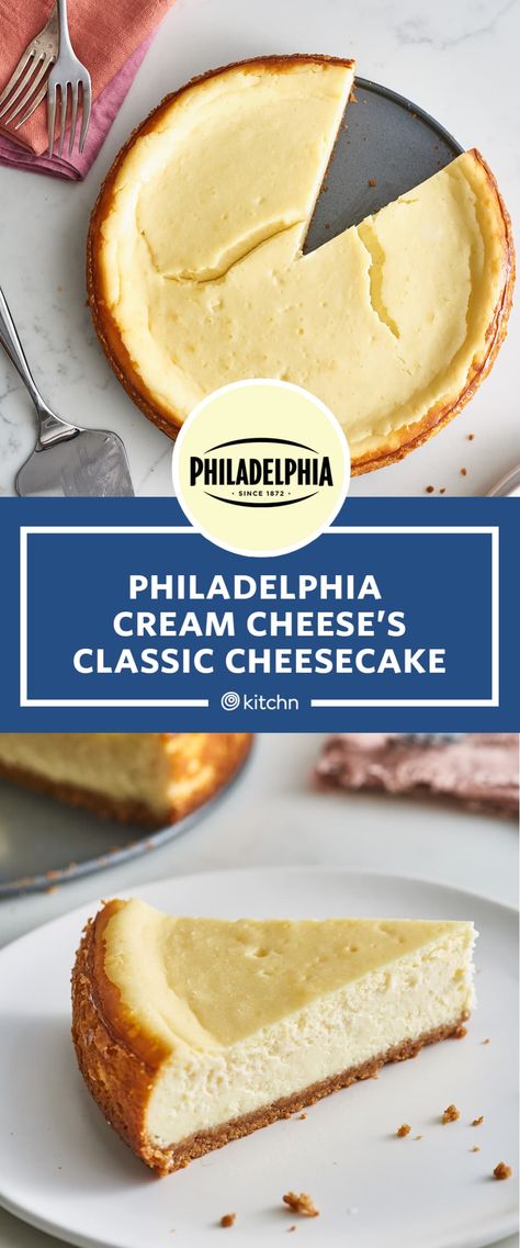 Philadelphia Cream Cheese Cheesecake Recipe, Philadelphia Cheesecake Recipe, Philadelphia Cream Cheese Recipes, Cheesecake Recipes Easy Homemade, Cheesecake Recipes Philadelphia, Philadelphia Cheesecake, Philadelphia Torte, Easy No Bake Cheesecake, Cheesecake Recipes Classic