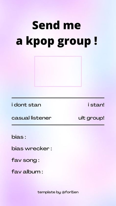 Instagram Group Template, Kpop Template, Kpop Group, Story Games, Business Idea, Instagram Inspiration, Instagram Template, Bias Wrecker, Kpop Groups