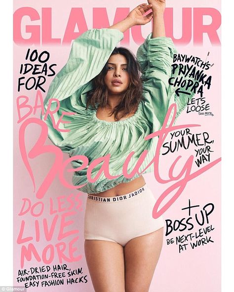 The Quantico star, who has covered June's Glamour magazine, told the publication that she was picked on badly at high school, so returned to her native India Glamour Magazine Cover, Magazine Cover Ideas, Dior And I, Fashion Magazine Cover, Glamour Magazine, Magazine Cover Design, Fashion Cover, Foto Casual, Baywatch