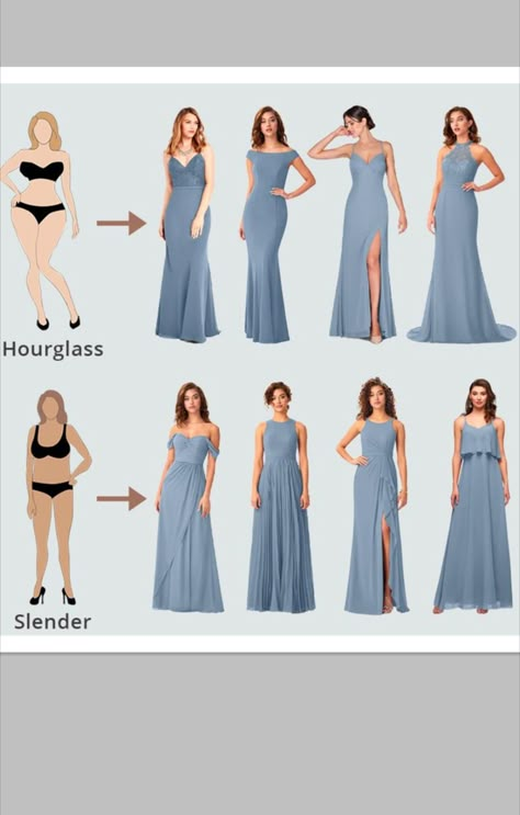 Dusty Blue Bridesmaid Dresses Wedding Guest Dusty Blue, Bridesmaid Dresses For Hourglass Shape, Bridesmaid Dresses Blue Satin, Bridesmaid Dresses Styles Body Types, Best Wedding Dress For Body Type, Dusty Blue Dress Formal, Dusty Blue Bridesmaid Dresses Long, Dusty Blue Outfit, Gaun Satin Bridesmaid