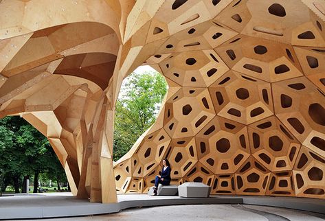 Gallery of The Role of Biomimicry in Disaster-Resilient Architecture - 1 Wooden Pavilion, Temporary Structures, Parametric Architecture, Wooden Structure, Generative Design, Digital Fabrication, Timber Structure, Parametric Design, Timber Construction