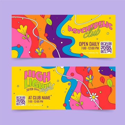 Event Banners Designs, Horizontal Graphic Design, Graphic Banner Design, Banner Illustration Design, Event Banner Design Inspiration, Festival Banner Design, Banner Graphic Design, Groovy Background, Graphic Design Banner