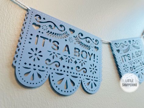 Cowboy Baby Shower Theme, Picado Banner, Mexican Baby Shower, Cowboy Baby Shower, Its A Boy Banner, Baby Shower Theme Decorations, Baby Shower Deco, Note Writing Paper, Its A Boy