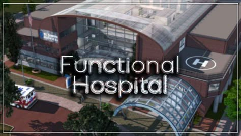 Get to Work Hospital Inspired By Grey Sloan Memorial from Grey's Anatomy Childbirth Mod Compatible More Info Here: | Download | A Big Thank You To The CC Creators Who Made This Build Possible!! Sims 4 Hospital Lot, Sims 4 Orphanage Cc, Sims 4 Medical School Build, Custom Sims Sims 4, Sims 4 Greys Anatomy Cc, Sims 4 Greys Anatomy, Sims 4 Hospital Lot Trait, Sims 4 Police Station Build, Sims 4 Functional Hospital