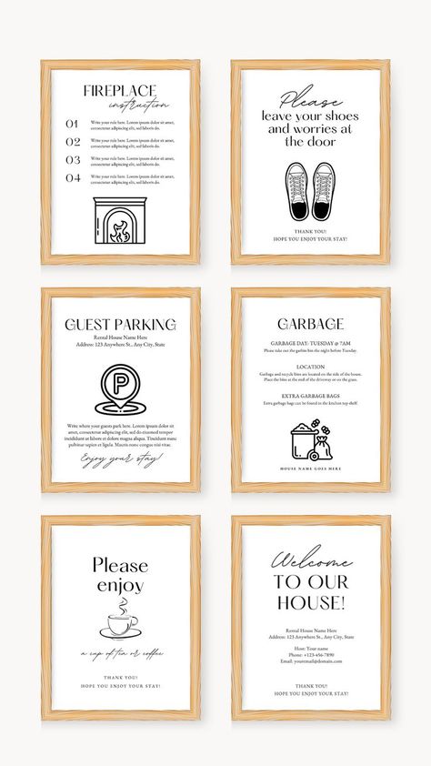 Are you looking for Airbnb sign templates to provide your guests with all the essential information? This is the perfect template to let your guests know all of the info, house rules, Wi-Fi, and check-out info right away upon arrival! Get this Airbnb sign bundle to elevate your guest experience now! Airbnb House Rules, Airbnb Sign, Airbnb Welcome Sign, Business Development Strategy, Lodge Ideas, Airbnb House, Guide Sign, Wifi Sign, Airbnb Design