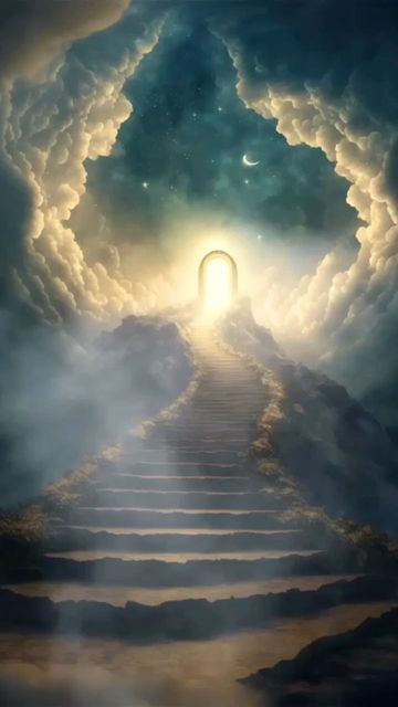 Narrow Path To Heaven, Heaven Artwork, Spiritual Art Painting, Path To Heaven, Persian Warrior, Angel Clouds, Bible Artwork, Heaven Tattoos, Jesus Drawings