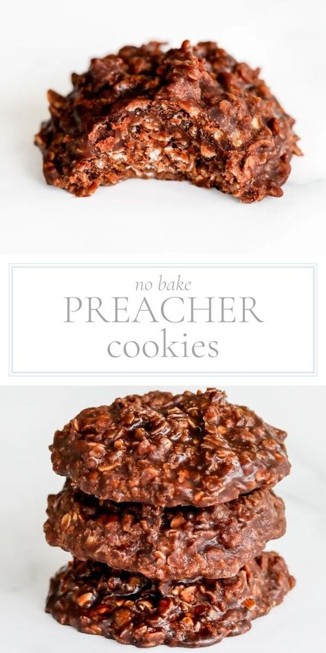 Cookies Using Chocolate Chips, No Bake Cookies Chocolate, Preacher Cookies, Peanut Butter And Oats, Chocolate No Bake, Easy No Bake Cookies, Cooking Projects, Chocolate No Bake Cookies, 2023 Food