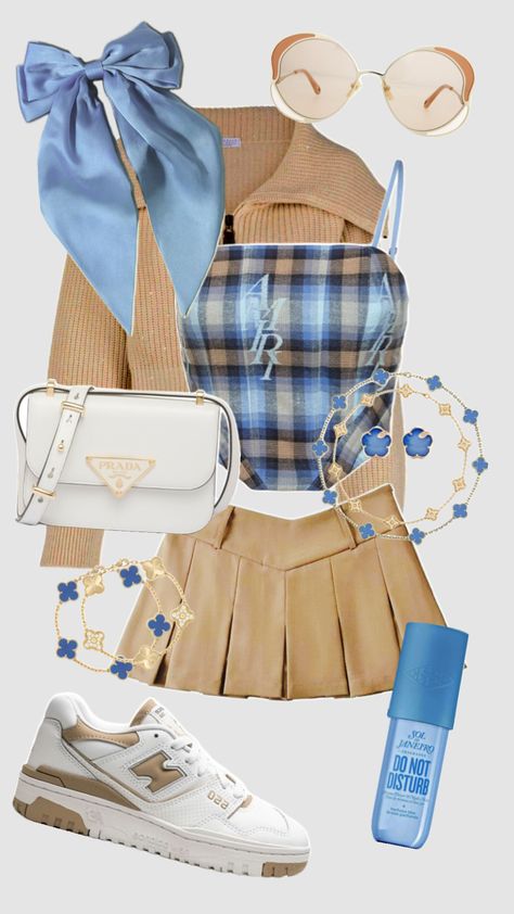 Outfit Inspo! #outfitinspo #outfit #outfitideas #style #fashion #fashioninspo #preppy #preppyaesthetic #school #schoolfit #y2k #cute #girly #soft #spring #summer #beige #blue #trendy #fyp Preppy Outfits Aesthetic Y2k, Clueless Outfits Inspiration, Soft Spring, Y2k Cute, Clueless Outfits, Looks Street Style, Easy Trendy Outfits, Kpop Fashion Outfits, Really Cute Outfits