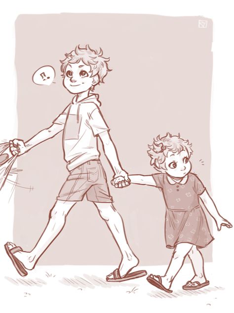 That's rough, buddy., mud-muffin: Haikyuu sibling bomb! ` u ´)/ hurhur Sibling Base, Sibling Pose Reference, Spidersona Reference, Sibling Poses Drawing, Sibling Art, Sisters Drawing, Toddler Drawing, Sibling Poses, Children Sketch