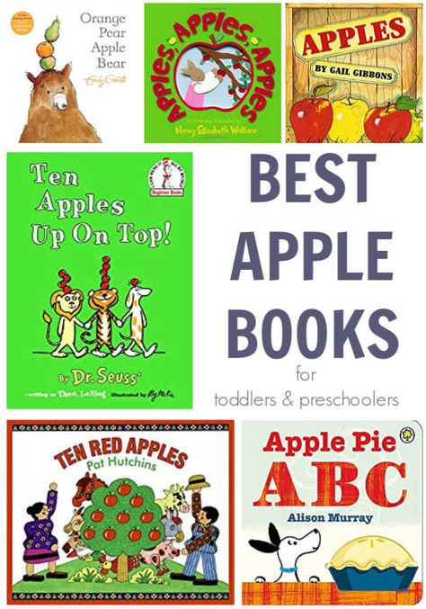 Apple Alphabet Activities, Books About Apples, Signs For Fall, Ten Apples Up On Top, Books For Reading, Books For Preschool, Apple Week, Preschool Apple Theme, Stem Activities Preschool