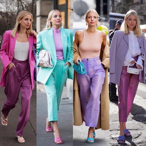 Mode Monochrome, Casual Chique Stijl, Leonie Hanne, Style Casual Chic, Color Blocking Outfits, Winter Typ, Pastel Outfit, Purple Outfits, Modieuze Outfits