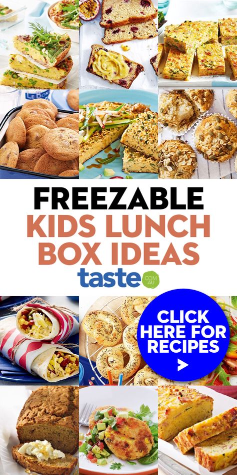 Frozen School Lunch Ideas, Freezable Lunch Ideas, Freezer Kids Lunches, Freezer Friendly Lunchbox Ideas, Freezer School Lunches, Lunch Ideas Freezable, Muffins For Lunch Boxes, Freezable Lunchbox Ideas Kids, Primary School Lunch Box Ideas