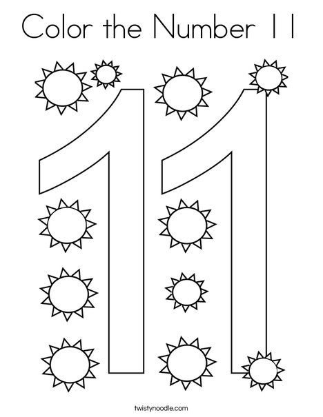 Color the Number 11 Coloring Page - Twisty Noodle Number 11 And 12 Worksheets, Number 11 Coloring Page, Number 11 Activities, Number 11 Crafts For Preschoolers, Number 11 Craft, 11 Worksheets For Preschool, Number 11 Activities For Preschool, Number 12 Worksheets For Preschool, Number 11 Worksheets For Preschool