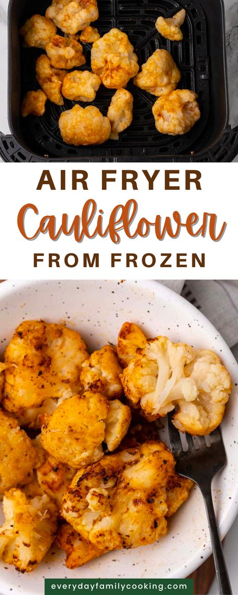 Air Fry Frozen Cauliflower, Airfryer Cauliflower Recipes Crispy, Air Fryer Frozen Cauliflower Recipes, Cauliflower Recipes Frozen, Keto Frozen Cauliflower Recipes, Recipes Using Frozen Cauliflower, Frozen Air Fryer Recipes, Air Fryer Celery, Frozen Veggies In Air Fryer