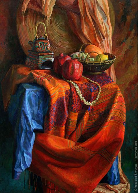 Still life with indian draper by shvayba.deviantart.com on @deviantART Drapery Drawing, Still Life Artists, Hyper Realistic Paintings, Russian Painting, Photography Themes, Soyut Sanat Tabloları, Oil Painting Portrait, Big Art, Russian Artists