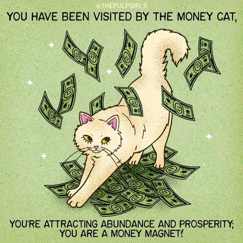 Money Cat, Money Magnet, Three Cats, Success Affirmations, Manifestation Board, Affirmations Positives, Money And Happiness, Money Affirmations, Manifestation Affirmations