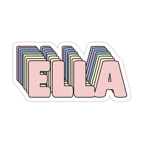 Ella Core, Ella Name, Preppy Aesthetic Wallpaper, Vertical Text, Iphone Wallpaper Preppy, Elephant Stickers, Preppy Stickers, Pink Tumblr Aesthetic, Classic Names