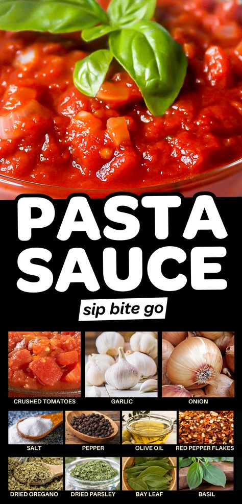 homemade pasta sauce recipe Pasta Sauce From Crushed Tomatoes, Crushed Tomatoes Spaghetti Sauce, Pasta Sauce With Crushed Tomatoes, Home Made Pasta Sauce Recipe, Spaghetti Sauce Recipes Homemade, Make Your Own Pasta Sauce, Easy Homemade Pasta Sauce, Make Pasta Sauce, Pasta Bake Sauce