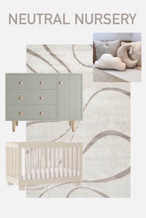 Sage Walls, Earthy Nursery, Green Baby Nursery, Sage Green Nursery, Neutral Nursery Ideas, Nursery Design Neutral, Wood Crib, Cloud Nursery, Banh Bao