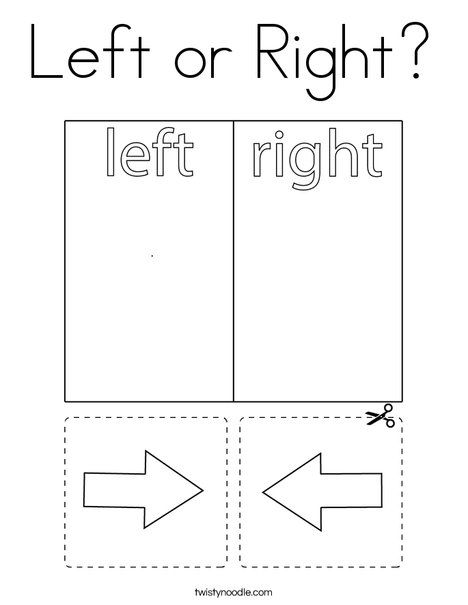 Left or Right Coloring Page - Twisty Noodle Right And Left Worksheet For Kids, Left And Right Activities Preschool, Opposites For Kids, Opposites Preschool, Positional Words Activities, Grade R Worksheets, Writing Sentences Worksheets, Life Skills Kids, English Grammar For Kids