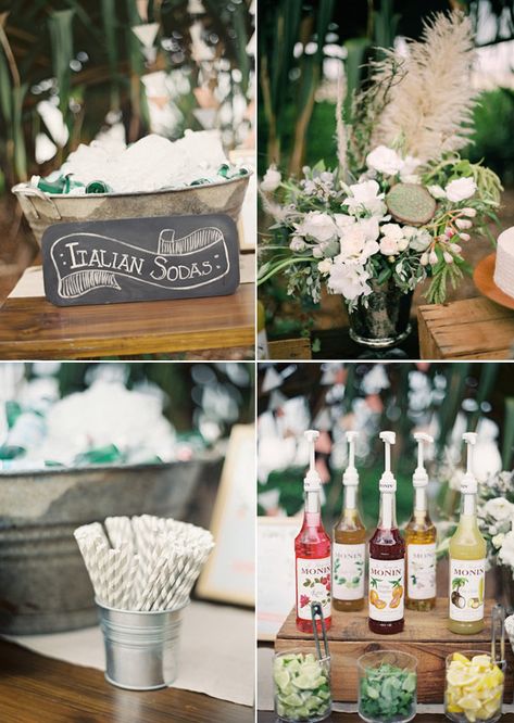 Italian Soda Bar, Italian Bridal Showers, Italian Themed Parties, Soda Bar, Italian Party, Italian Theme, Italian Soda, Australian Wedding, Bridal Shower Food