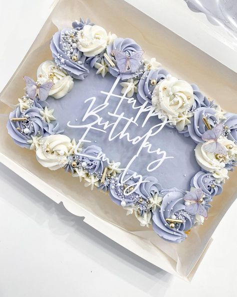 Happy Birthday to one of the owners of Wondrous Treats… | Instagram Flat Cakes Designs, Flat Cake Designs Birthday, Rectangle Cake Birthday, Cake Squares Decoration, Flat Cake Designs, Tart Cake Birthday, Cake Designs Square, Flat Birthday Cake, Square Cake Ideas