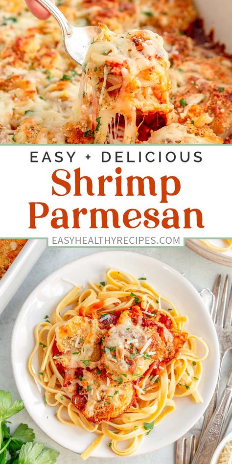 Shrimp Parmesan Recipe, Simple Side Salad, Shrimp Parmesan, Breaded Shrimp, Simple Garden, Seafood Recipes Healthy, Parmesan Recipes, Shrimp Recipes For Dinner, Easy Seafood