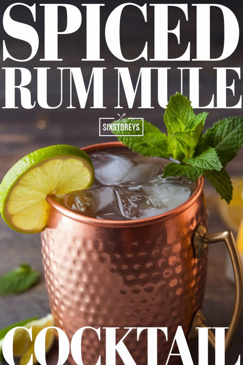 Spiced Rum Mule Cocktail Recipe Mule Cocktail Recipes, Mule Drink Recipes, Rum Mule, Spiced Rum Drinks, Spiced Rum Cocktails, Mule Cocktail, Mule Recipe, Rum Drinks, Rum Cocktail