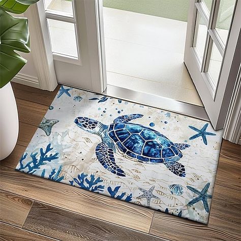 Sea Turtle Home Decor, Ocean Kitchen Decor, Beach Door Mat, Beachy Rug, Shark Rug, Hawaiian Kitchen, Sea Turtle Bathroom, Hotel Bedding Sets, Duvet Covers Cheap